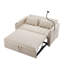 Canapé-lit convertible de 55,9 po avec trois ports USB, deux poches latérales, deux porte-gobelets et un support de téléphone pivotant à 360 ° pour le salon, beige, canapé de patio extérieur