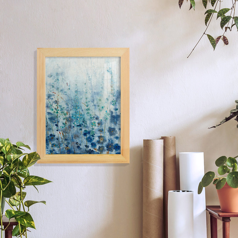 Misty Blooms I, reproduction d'art encadrée, H 11 po x l 9 po x P 1 po, Naturel