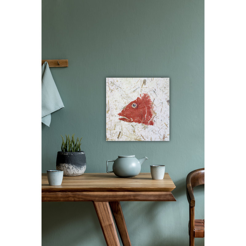 «Snapper Red» par John Beard, reproduction sur toile sans cadre, H 22 po x l 22 po x P 3 po