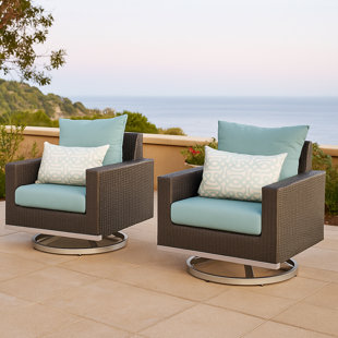 Sameko 2Pc Sunbrella Outdoor Motion Club Chars (Set of 2)