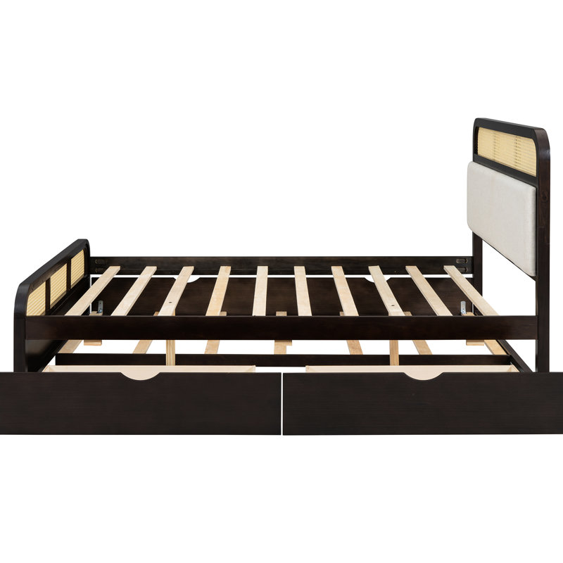 Grand lit plateforme avec lit gigogne et espace