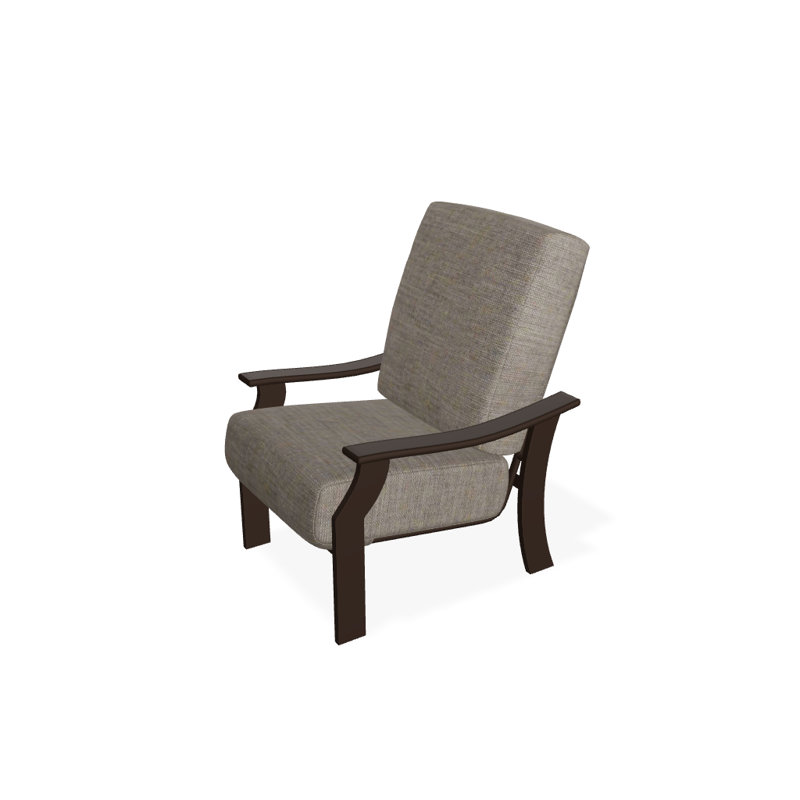St. Catherine Outdoor Lounge Chair, Cast Ash Sunbrella® Plainweave, Textured Kona