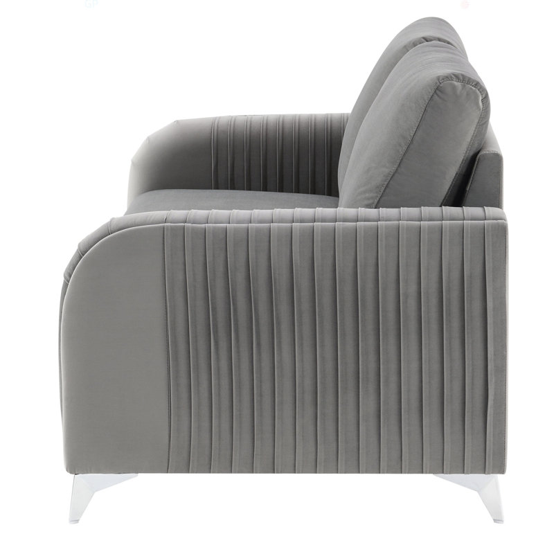 Causeuse en velours gris Wenona