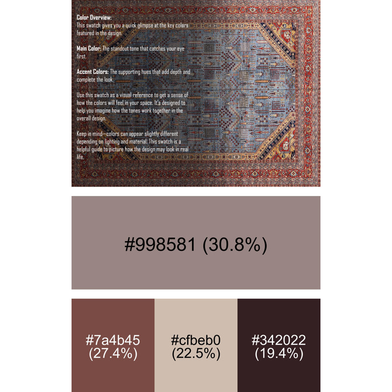 Tapis brun / gris, Rectangle 5 pi x 7 pi