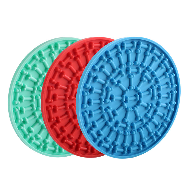 1/3 Pieces Silicone Pet Feeding Mat Round Mat Prevent Food and Water from  Overflowing