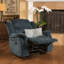 Fauteuil inclinable et oscillant classique en tissu gris acier Classic Design pour un confort luxueux et une élégance intemporelle-1491339902
