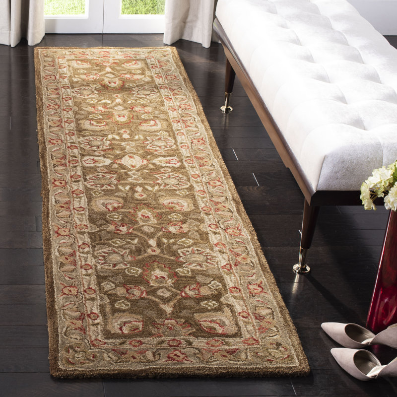 Tapis oriental en laine touffeté à la main Tingley, Tapis de couloir 2 pi 3 po x 8 pi