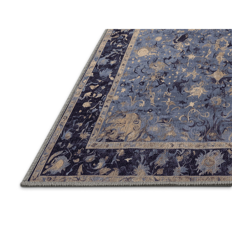Machine Washable Gray Area Rug, Rectangle 7' x 10'