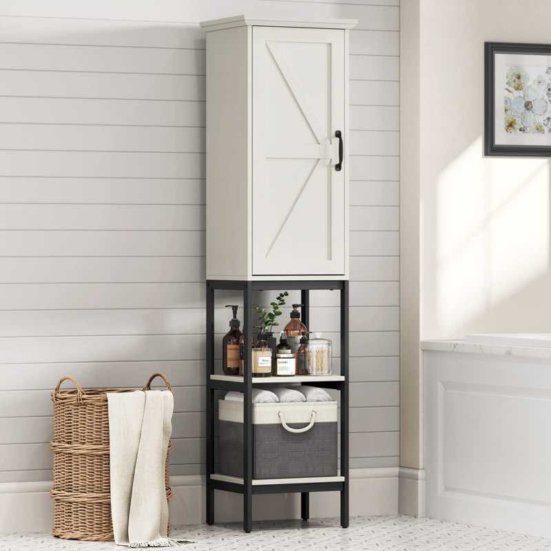 Armoire à linge autoportante Jenniyah, Blanc