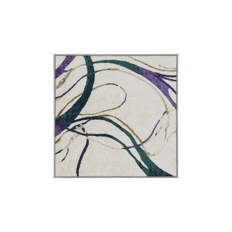 Tapis gris soyeux et moelleux, Carré 5 pi