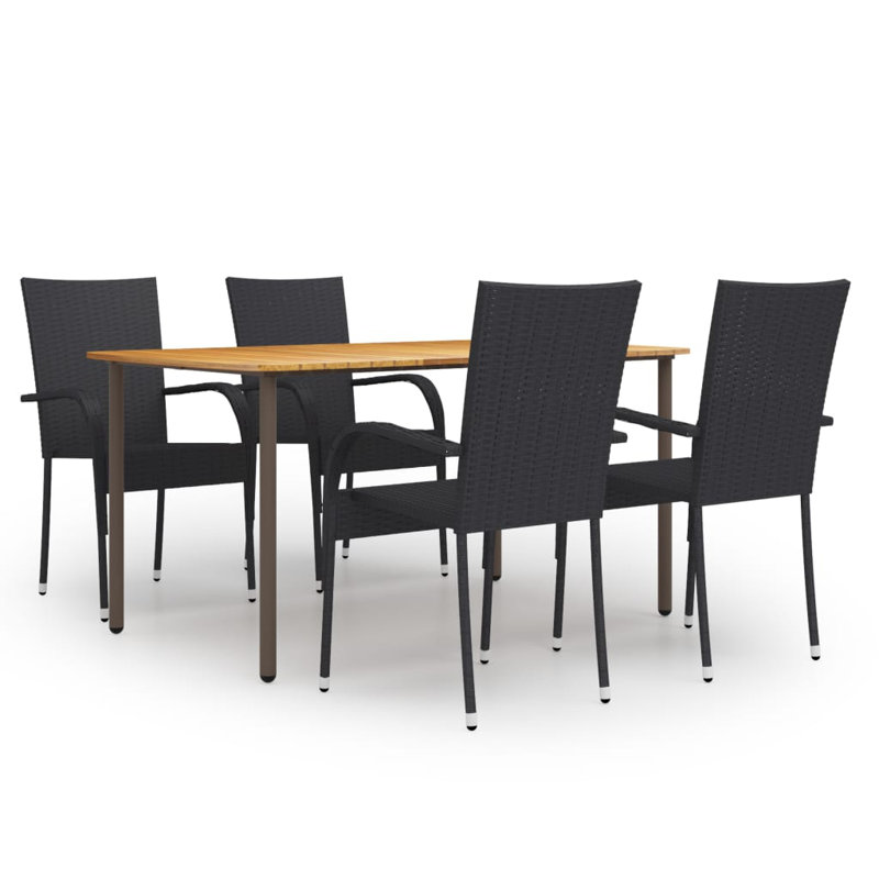 Ensemble repas pour 4 personnes Lawenda, Noir