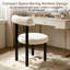 Petite chaise de coiffeuse sans accoudoirs en tissu Teddy avec soutien lombaire pour le maquillage dans la chambre, noir et blanc-1558915062