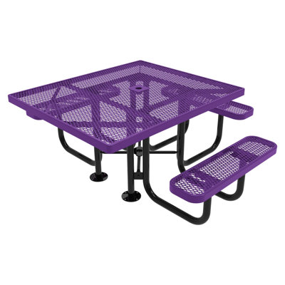 46In Square Picnic Table, Textured Purple, ADA