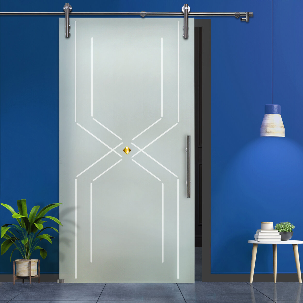 Glass-Door.us Hollow Glass with Installation Hardware Kit Barn Door ...