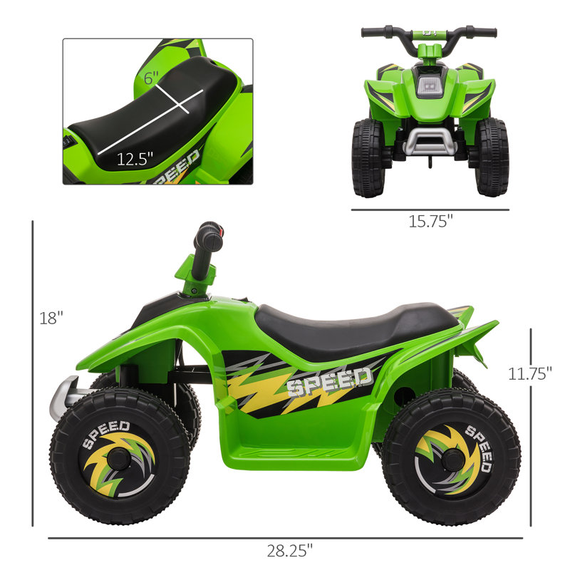 Green 6-Volt Kids Electric Quad Ride-On Vehicle
