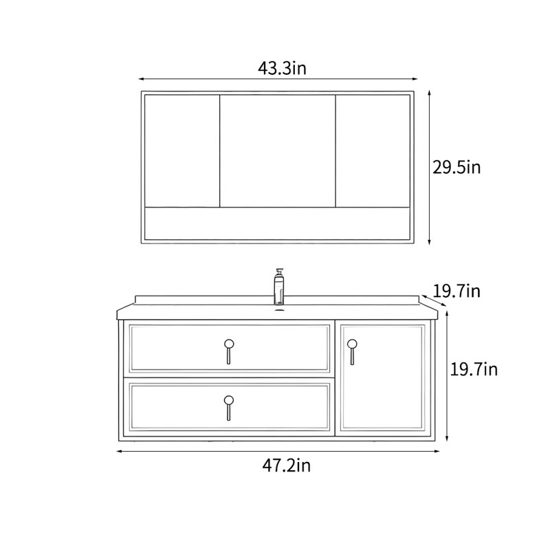 Chinese-style luxury retro bathroom Vanity