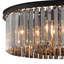 Lustre tambour moderne à 6 lumières avec accents en cristal gris fumé Timmiah
