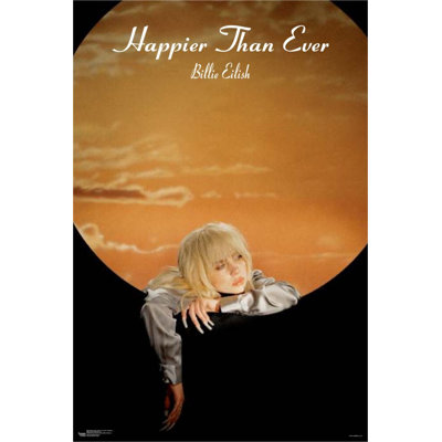  Officiellement sous licence, affiche d'art 24 x 36 po Billie Eilish Happier Than Ever