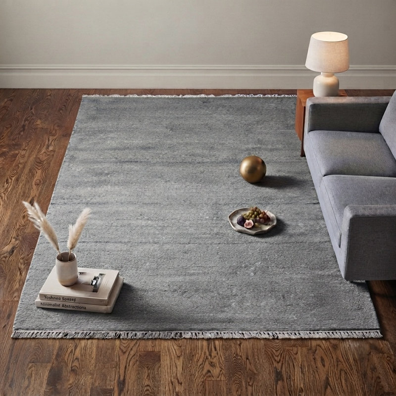Tapis d'intérieur rectangulaire en coton et polyester tissé à la main, Rectangulaire 3 pi x 5 pi