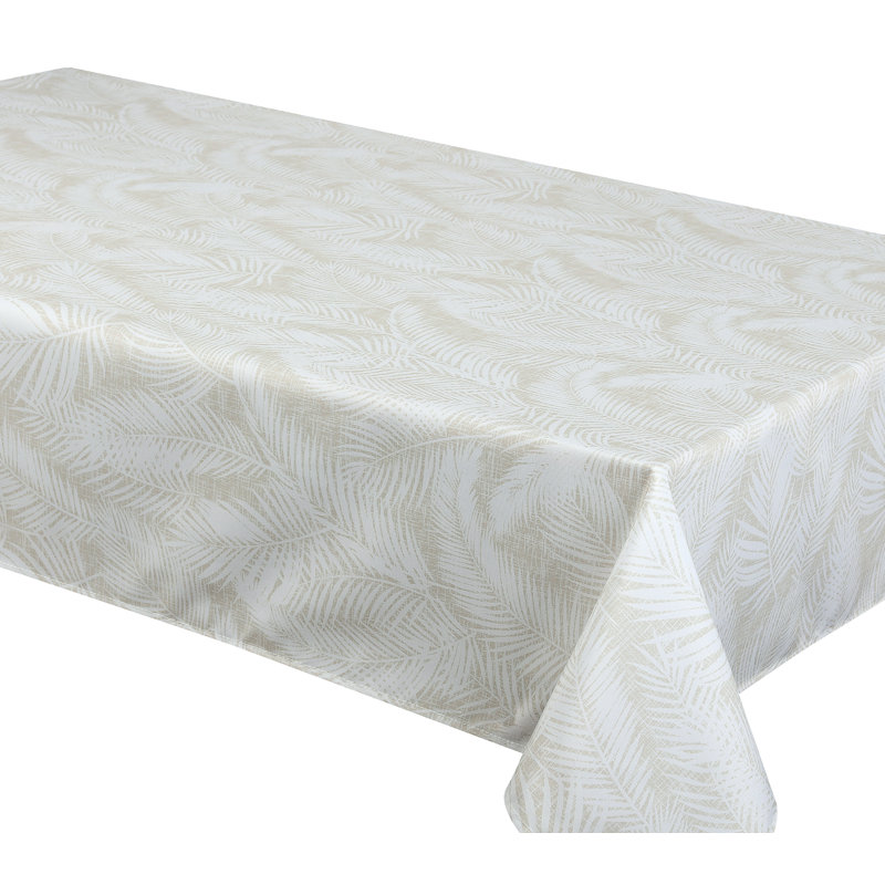 Estefanie Rectangle Floral Polyester Tablecloth, 94" x 58", Gray