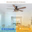 Ventilateur de plafond réversible 52 pouces à 5 pales avec ensemble d'éclairage et télécommande Boho
