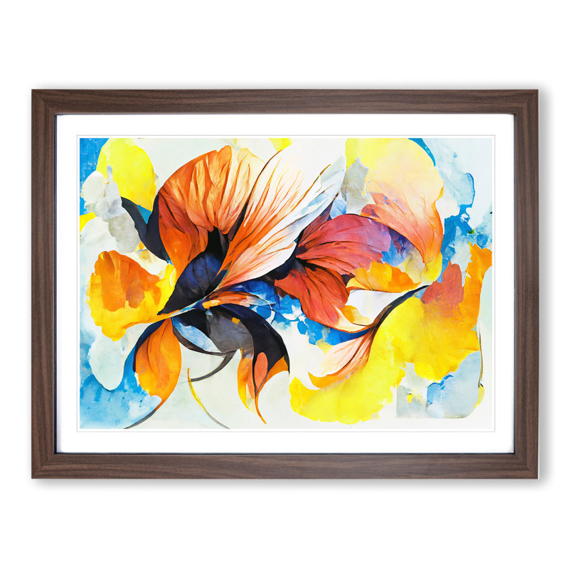Flowers - Framed Print, 46cm H x 64cm W, Walnut Framed