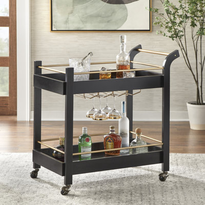 Andresha Wood Bar Cart
