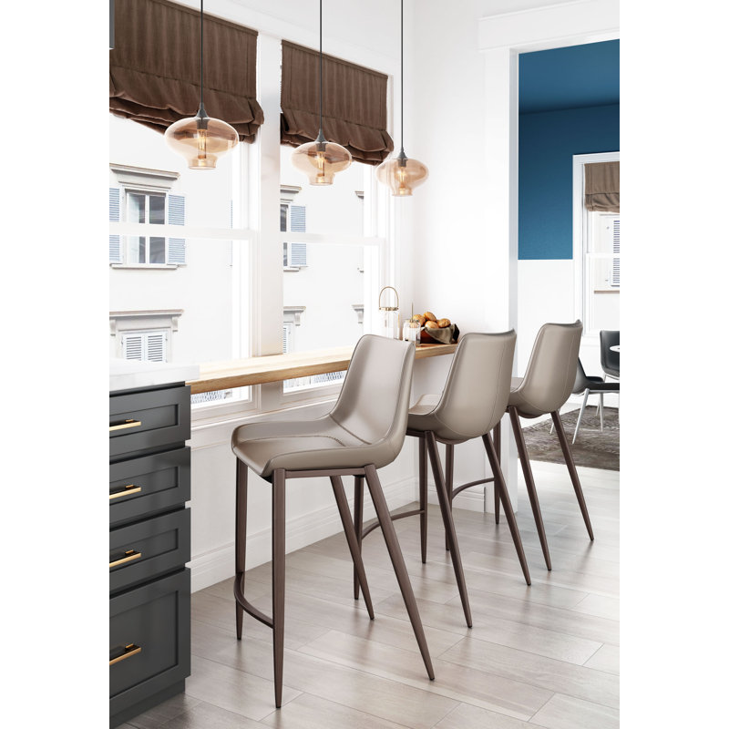 Tabouret de comptoir 25,8 po , Gris, Noyer