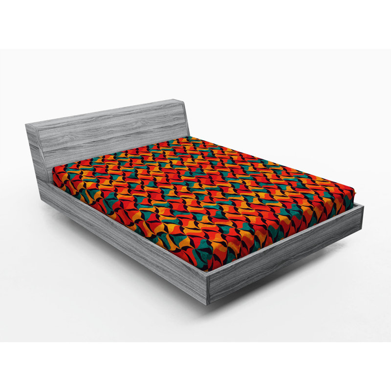 Microfiber Geometric Fitted Sheet, Full Fitted Sheet