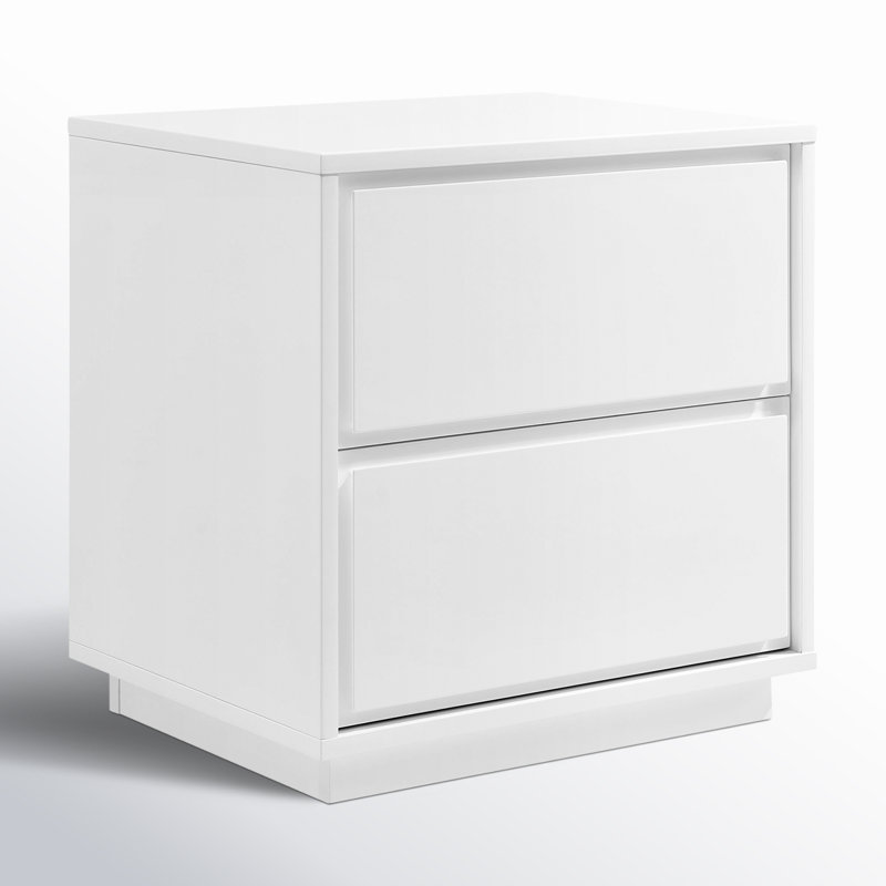 Carson 23" W 2-Drawer End Table, White