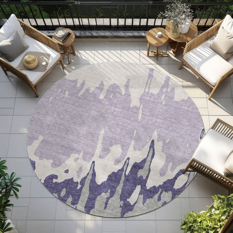  Chayden Area Rug with Non-Slip Backing, Round 8'