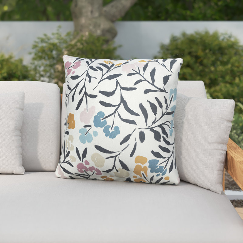 Edwards Floral Outdoor Reversible Throw Pillow, 22" x 22"