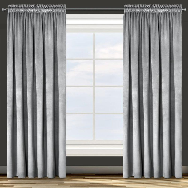 Rosa Blackout Single Curtain, Width 250  x Drop 135 cm, Grey Tape