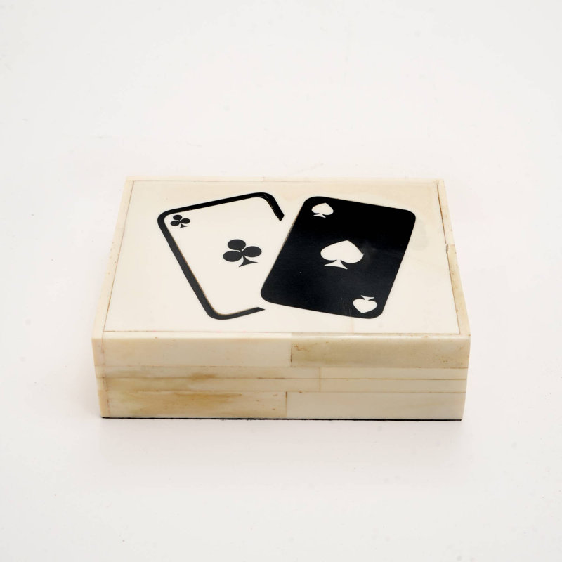 Expobazaar Club Spade Bone & Resin Card Box