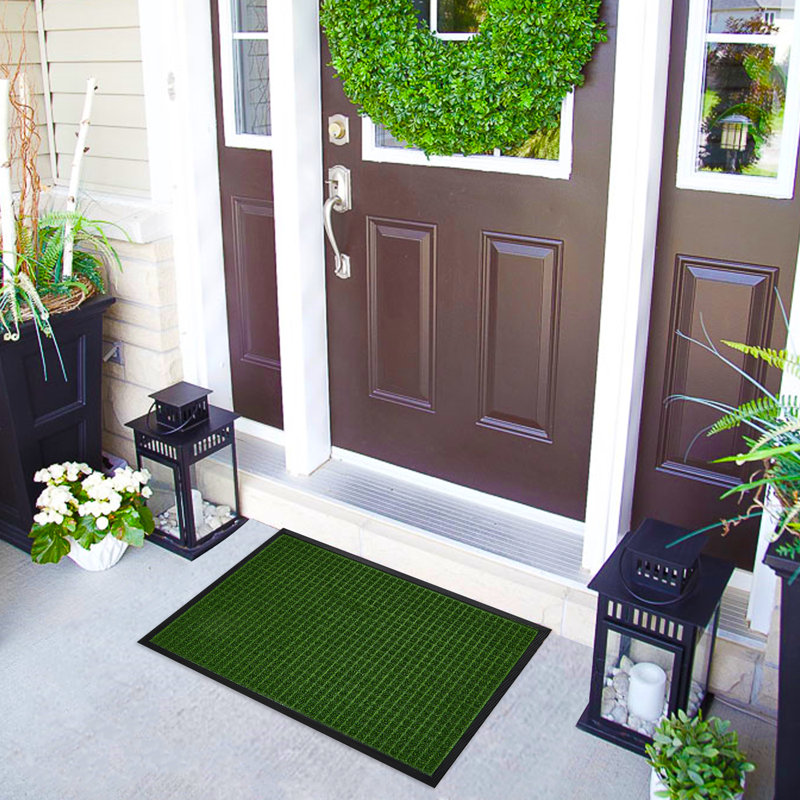 Tapis de porte extérieur antidérapant Afsah, l 24 po x P 36 po, Anthracite