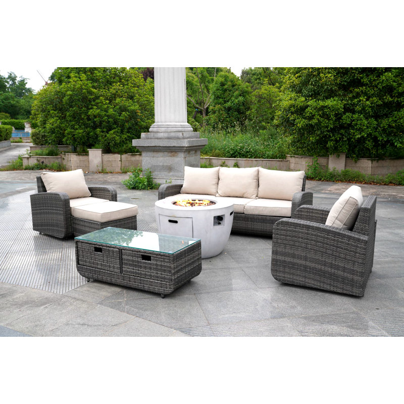 Stills 6 - Person Patio Conversation Set with Cushions