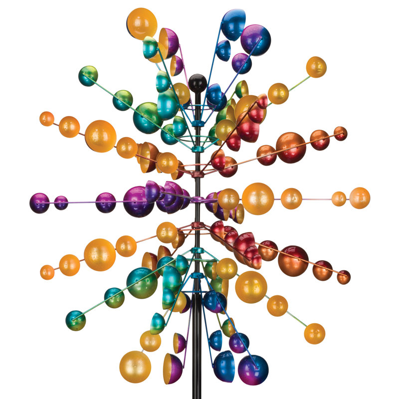 86" Multicolor Metal Outdoor Fireworks Wind Spinner