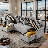 U-shaped Chenille Sofa Pull-out Sofa Bed with Large Storage Space-1400342655