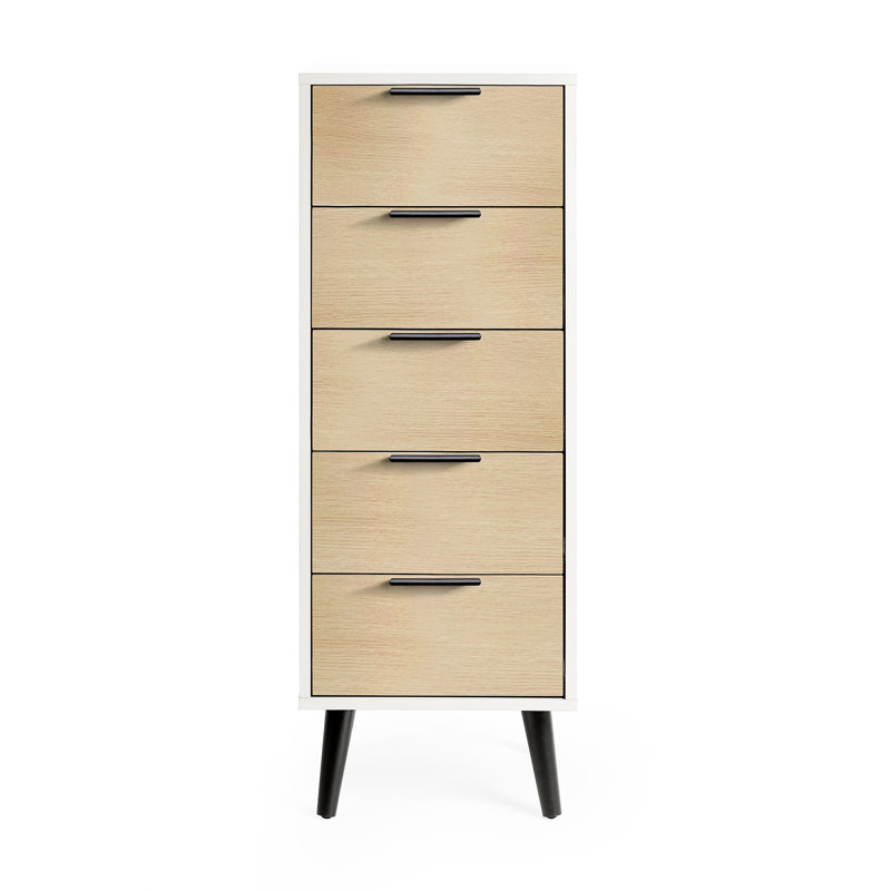 Mamani 45cm W 5 - Drawer Chest of Drawers,  White/Oak