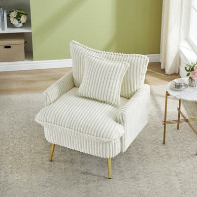 30.31 Inch Corduroy Beige Single , Suitable For Small Living Spaces Comfortable And Stylish Seating Option