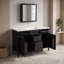 Meuble-lavabo de salle de bain avec comptoir en composite, 4 tiroirs, 2 portes à fermeture douce et tablettes réglables-133422850
