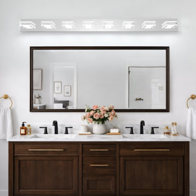 Lumière de meuble-lavabo moderne à DEL à intensité variable avec tête rotative à 360 ° en acrylique, pour salle de bain, salon
