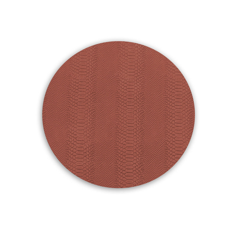 VIDA Snakeskin Reversible Round Placemats, 15.5" W x 15.5" L, Salmon/Taupe