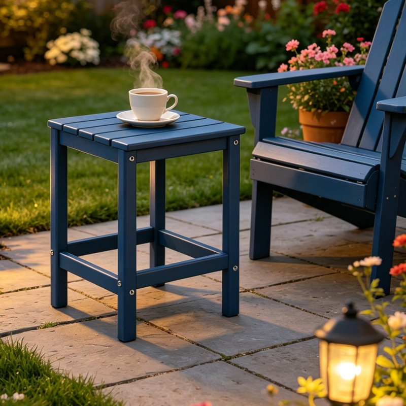 Table d'appoint 14 po x 13 po toutes saisons Adirondack, Bleu