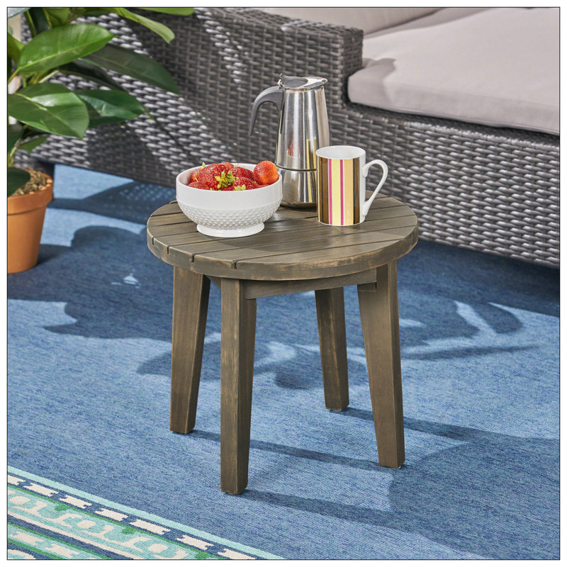 Table d'appoint d'extérieur en bois, Gris