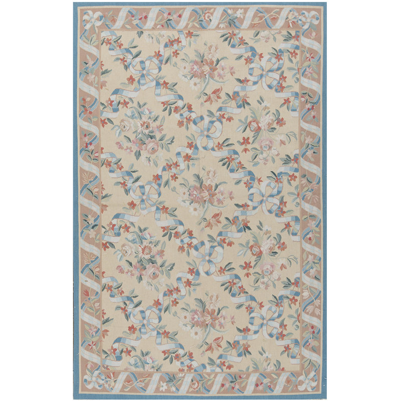 Hand-Knotted High-Quality Beige Area Rug
