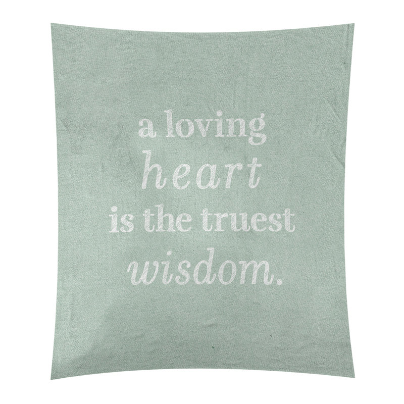 Tapisserie en polyester pour l’amour et le témoignage de la sagesse, H 27,5 po x l 37,5 po, Vert / blanc