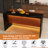 Modern Kitchen Island With Marble-Look Surface, LED Lights, And Grille Design For Stylish And Functional Dining And Living Spaces