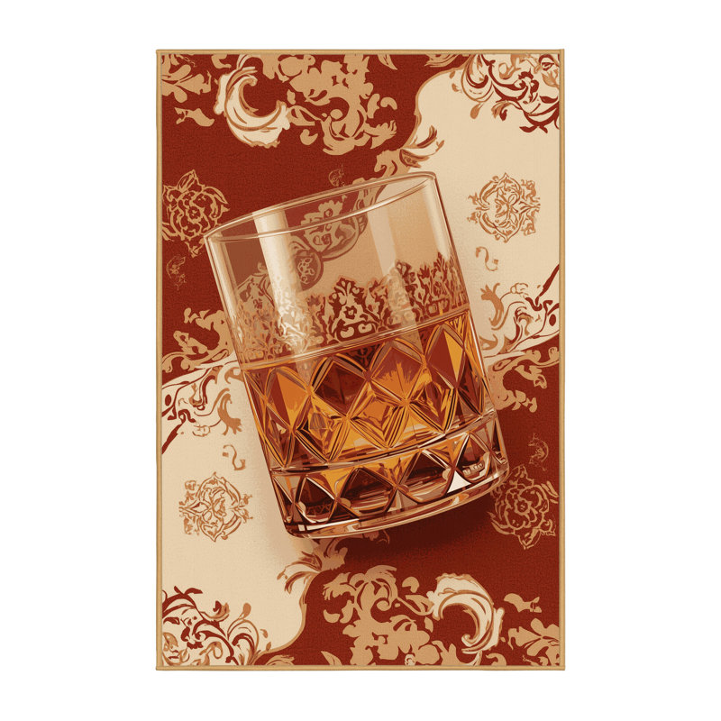 Tapis oriental doux et moelleux en verre de style whisky classique brun brun - reliure brun clair, 5 x 8