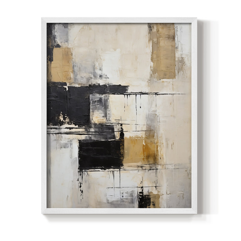 ABSTRACT Series CECXCII - Impression encadrée de qualité supérieure - Prêt à être accroché - Aucun clou requis, Cadre blanc